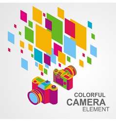 Photo camera colorful element background vector image