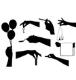 Hands holding a different objects vector image