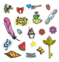 Set of bright cute pins Royalty Free Vector Image