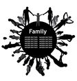Frame with family silhouettes vector image