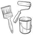 Doodle paint can brush vector image