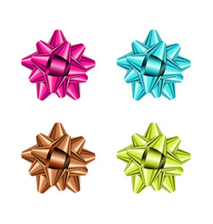 Set of color holiday bow on white background Set of color holiday bow on white background vector image