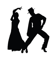 Couple dance silhouette vector image