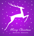 Christmas deer on violet background vector image