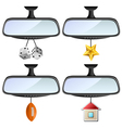 Car mirror set with different decorations vector image