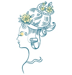 Beautiful woman profile vector image