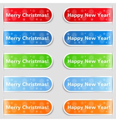 Happy new year and Christmas tabs vector image
