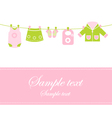Baby girl arrival announcement card vector image