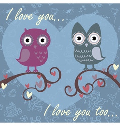 Owls darkblue vector image
