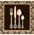 Menu card design with cutlery vector image