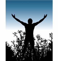 Silhouette man vector image