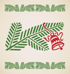 Branch of spruce with bell vector image