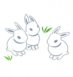 Easter rabbits vector image