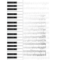 Piano keys and notes background vector image