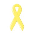 Yellow awareness ribbon vector image