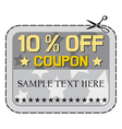 Coupon sale -ten percent discount vector image