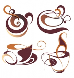Coffee elements vector image