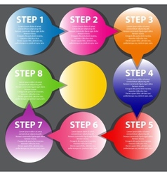 Concept of colorful circular banners with arrows vector image