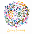 Beautiful colorful flowers Watercolor painting vector image