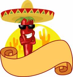 Hot chili and banner vector image