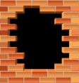 Hole in brick wall vector image