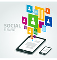 Social icon group element vector image