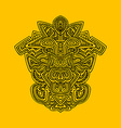 Aztec mask monochrome hand drawn vector image