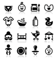 Baby childhood icons set isolated on whit vector image