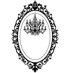 Vintage frame with chandelier vector image