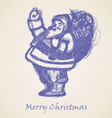 Blue Santa Claus Sketch vector image