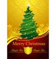 Gold Christmas tree vector image