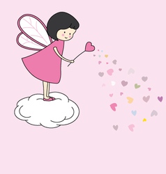 Fairy with magic wand vector image
