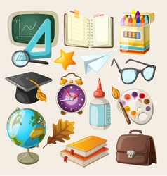 Set of school items vector image