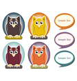 Cartoon owl with speech bubble vector image