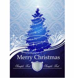 Silver-blue Christmas tree vector image