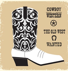 Cowboy boot isolated for design vector image