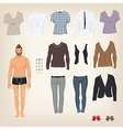 Hipster dress up doll with an assortment of vector image