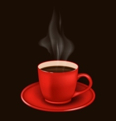 Red coffee mug with vapor Red coffee mug with vapor vector image