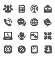 Black communication icons vector image