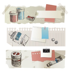 Paint tools banners vector image
