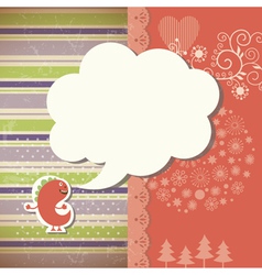 Little dragon and speech bubble vector image