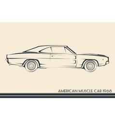 American muscle car silhouette 60s vector image
