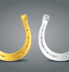 Golden and silver horseshoes vector image