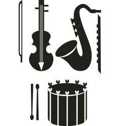 Music tool black 01 vector image