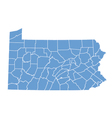State map of Pennsylvania by counties vector image