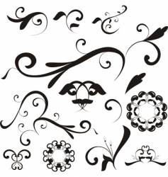 floral shapes and ornaments vector image