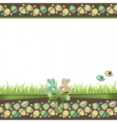 Easter greeting card with eggs vector image