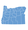 State map of Oregon by counties vector image