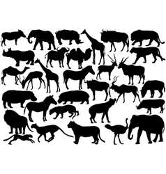 African wildlife silhouettes vector image