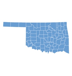 State map of Oklahoma by counties vector image